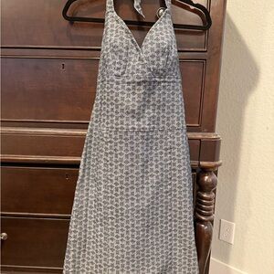 Worth Gray Patterned Backless Halter Dress